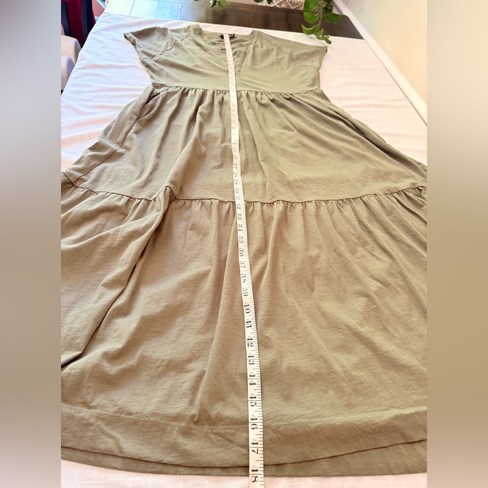 ME+EM Sage Green Maxi tiered cotton Dress‎ size 10 - Picture 10 of 10